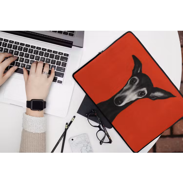 Laptophoes - Windhond - Minimalistisch - Rood — 3