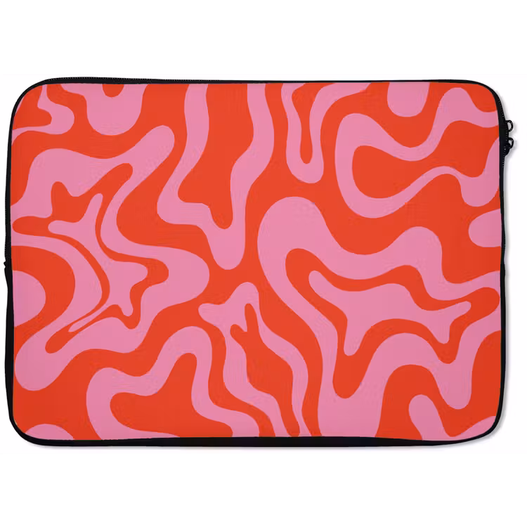 Laptophoes - Abstract - Patroon - Rood - Roze - Minimalistisch — 1
