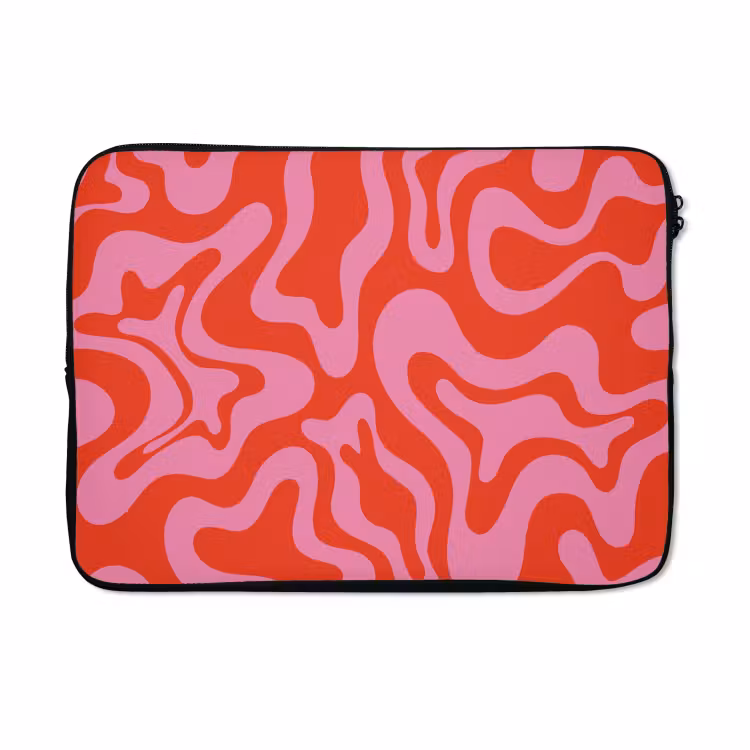 Laptophoes - Abstract - Patroon - Rood - Roze - Minimalistisch — 5