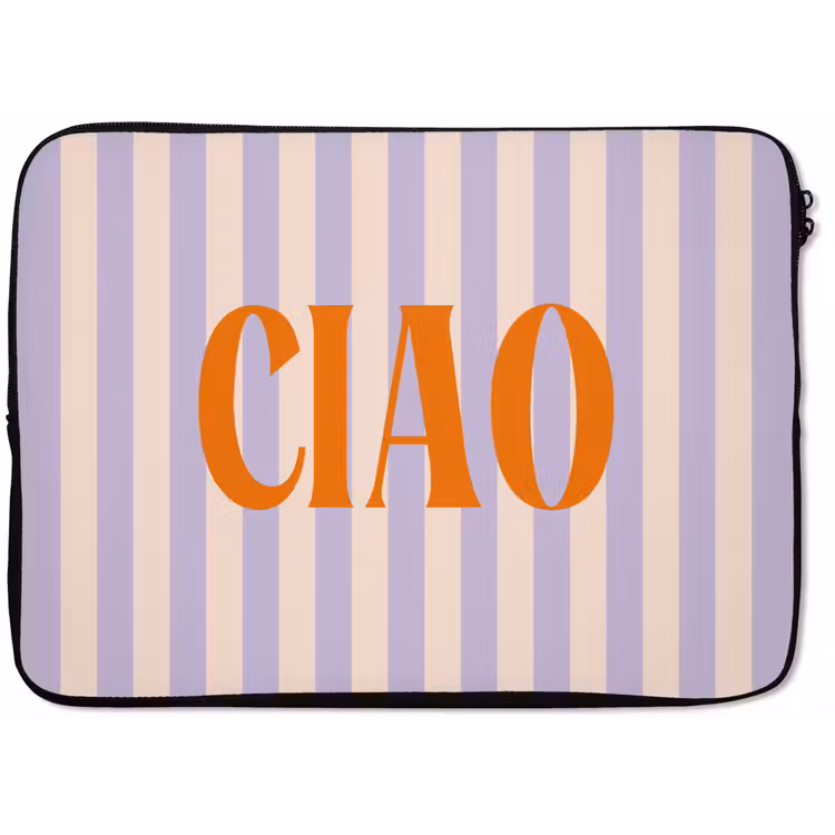 Laptophoes - Ciao - Quote - Pastel - Strepen — 1