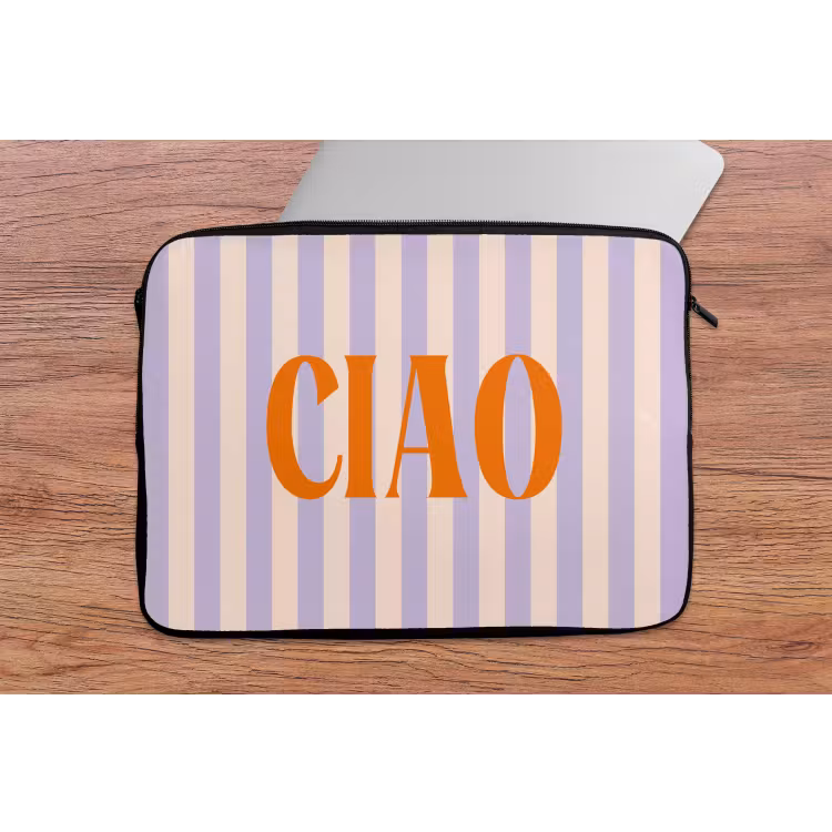 Laptophoes - Ciao - Quote - Pastel - Strepen — 2