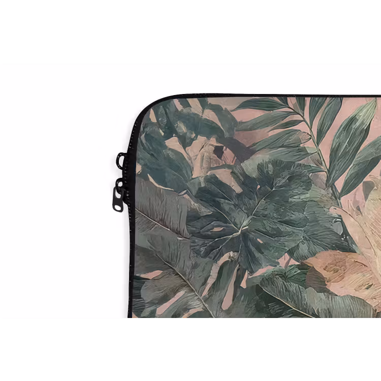 Laptophoes - Compositie van bladeren - Groen - Roze — 6