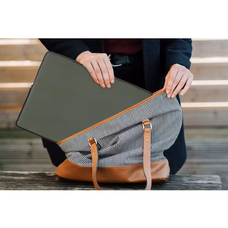 Laptophoes - Groen - Effen kleur - Olijfgroen — 3