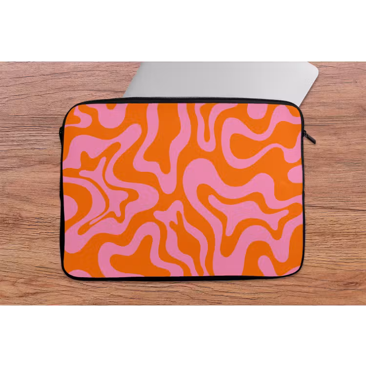 Laptophoes - Patroon - Roze - Oranje - Abstract - Modern — 2
