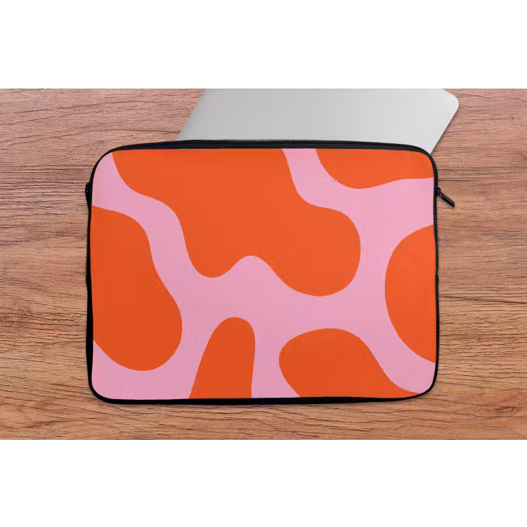 Laptophoes - Vlekken - Rood - Roze - Patroon - Minimalistisch — 2