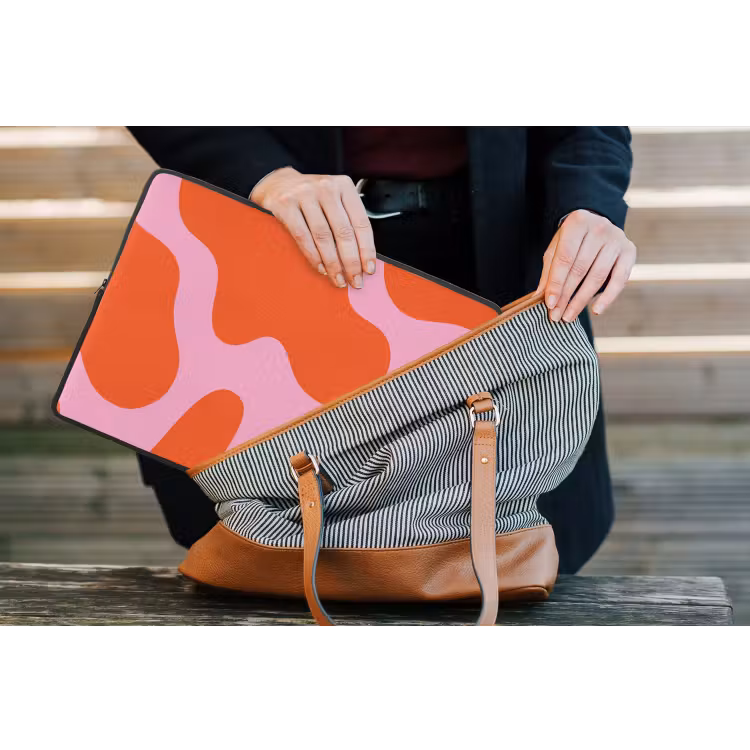 Laptophoes - Vlekken - Rood - Roze - Patroon - Minimalistisch — 4
