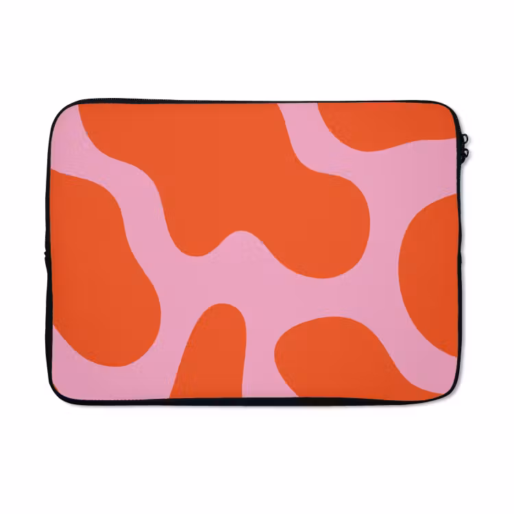 Laptophoes - Vlekken - Rood - Roze - Patroon - Minimalistisch — 5