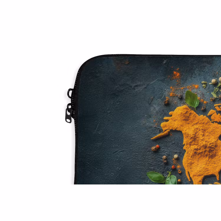 Laptophoes - Wereldkaart - Kruiden - Levendige kleuren — 5