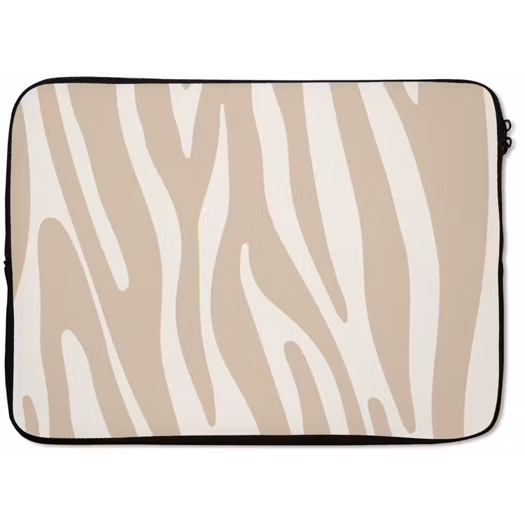 Laptophoes - Zebraprint - Beige - Wit - Dierenprint — 1