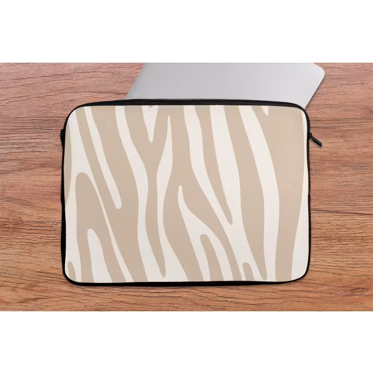 Laptophoes - Zebraprint - Beige - Wit - Dierenprint — 2