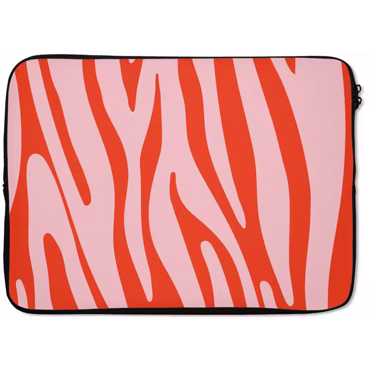 Laptophoes - Zebraprint - Roze - Rood - Dierenprint — 1