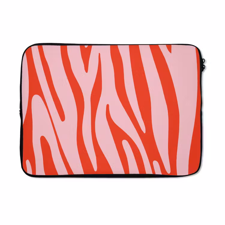 Laptophoes - Zebraprint - Roze - Rood - Dierenprint — 5