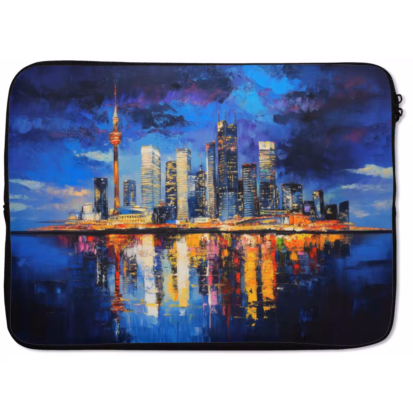 Laptophoes - Skyline Toronto - Modern - Stadslicht - Blauw — 1