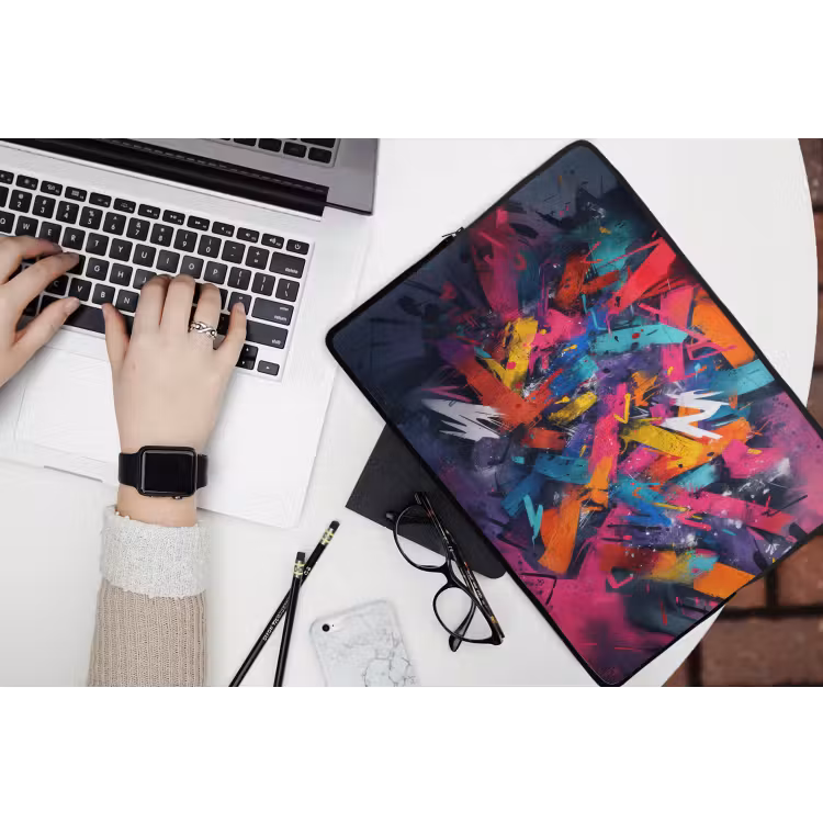 Laptophoes - Abstract - Explosie - Neonkleuren — 3