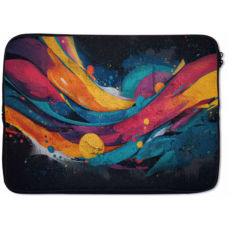 Laptophoes - Banen - Golven - Kleurrijk - Abstract — 1