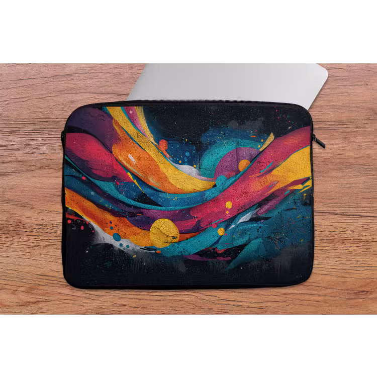 Laptophoes - Banen - Golven - Kleurrijk - Abstract — 2