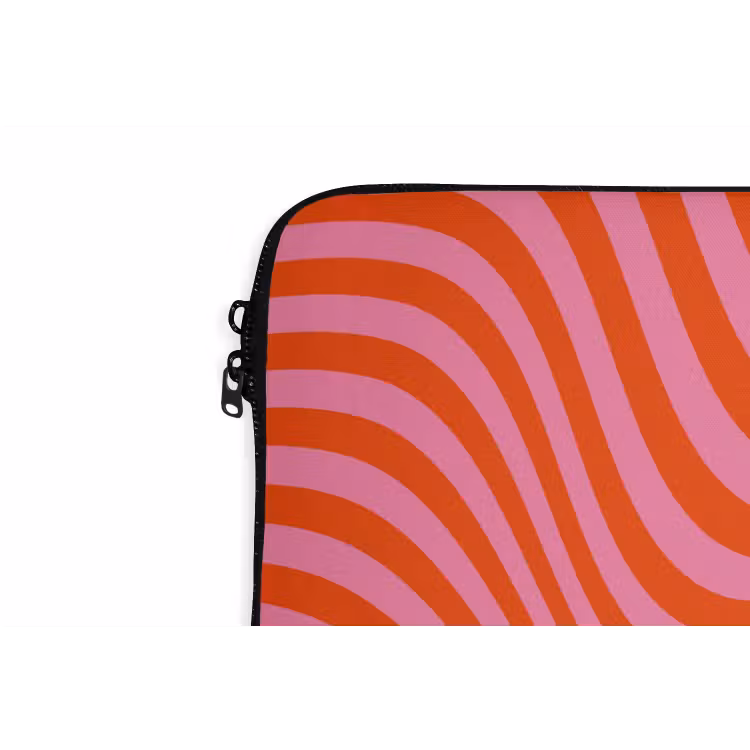 Laptophoes - Golvend patroon - Rood - Roze - Lijnen — 6