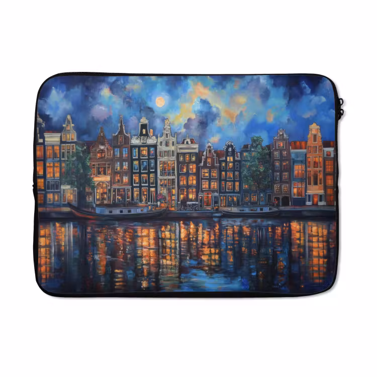 Laptophoes - Grachten Amsterdam - Huizen - Stad - Kleurrijk — 5