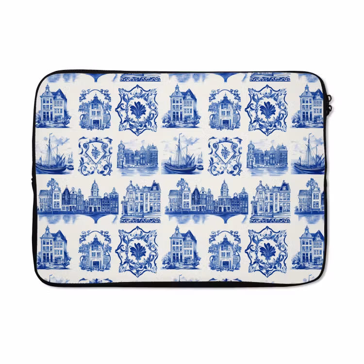 Laptophoes - Huizen - Schepen - Blauw — 5