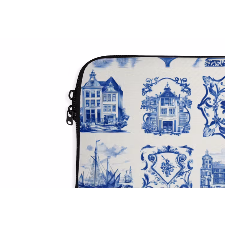 Laptophoes - Huizen - Schepen - Blauw — 6