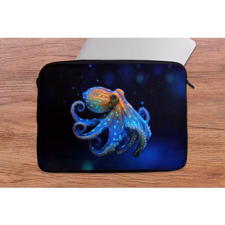Laptophoes - Octopus - Stippen - Blauw - Zee — 2