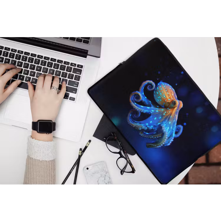 Laptophoes - Octopus - Stippen - Blauw - Zee — 3