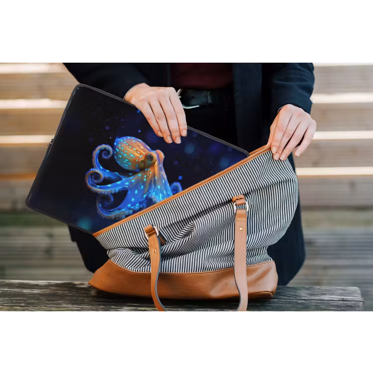 Laptophoes - Octopus - Stippen - Blauw - Zee — 4