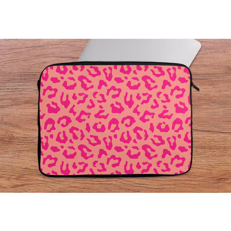 Laptophoes - Panterprint - Roze - Dierenprint - Minimalistisch — 2