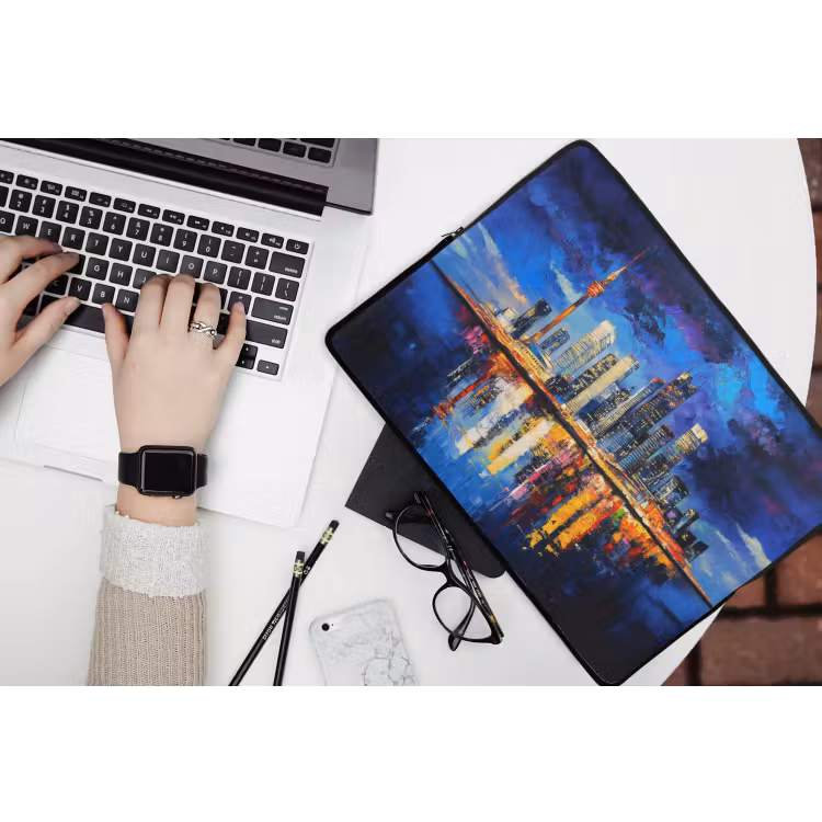 Laptophoes - Skyline Toronto - Modern - Stadslicht - Blauw — 3