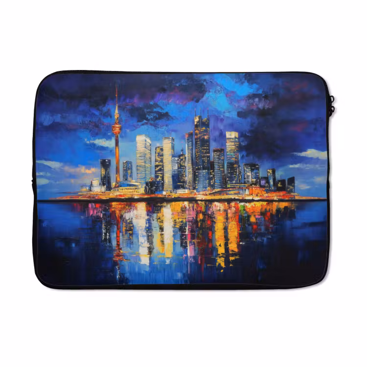 Laptophoes - Skyline Toronto - Modern - Stadslicht - Blauw — 5