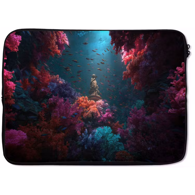 Laptophoes - Standbeeld - Zeebodem - Koraal - Kleurrijk — 1