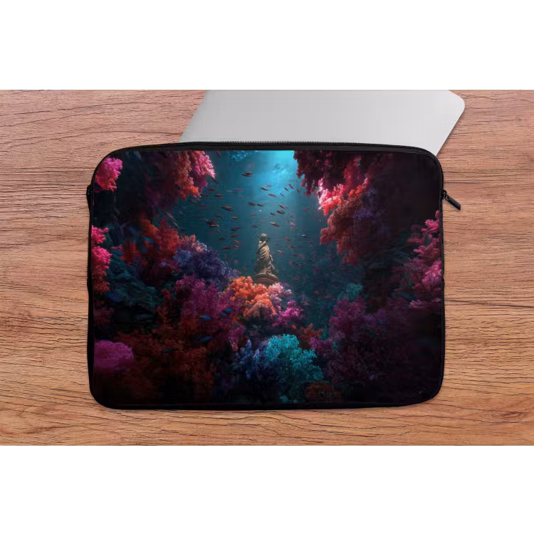 Laptophoes - Standbeeld - Zeebodem - Koraal - Kleurrijk — 2