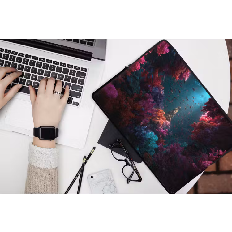 Laptophoes - Standbeeld - Zeebodem - Koraal - Kleurrijk — 3