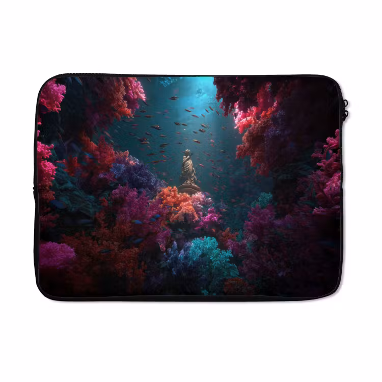 Laptophoes - Standbeeld - Zeebodem - Koraal - Kleurrijk — 5
