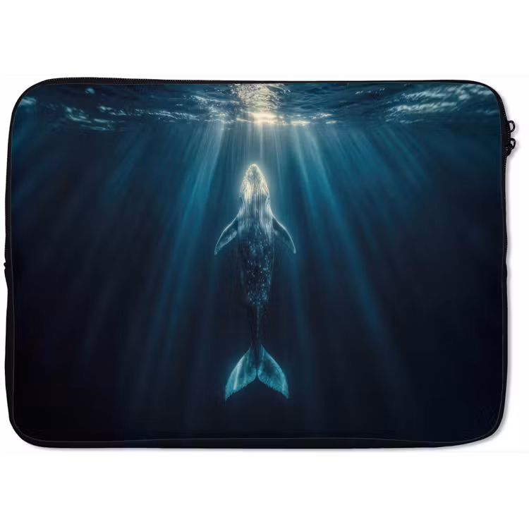 Laptophoes - Walvis - Water - Zonnestralen - Blauw — 1