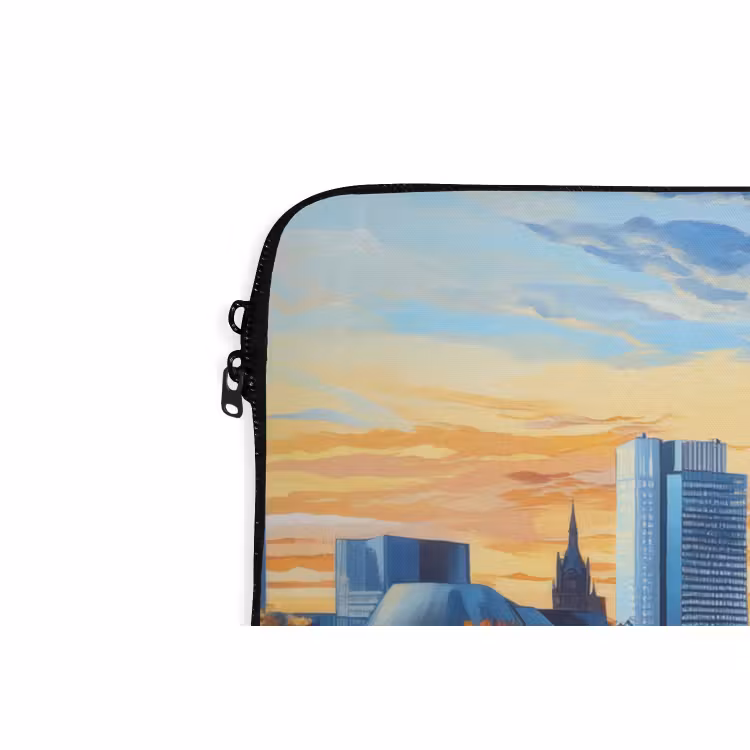 Laptophoes - Zonsondergang Frankfurt - Stad - Skyline - Water — 6