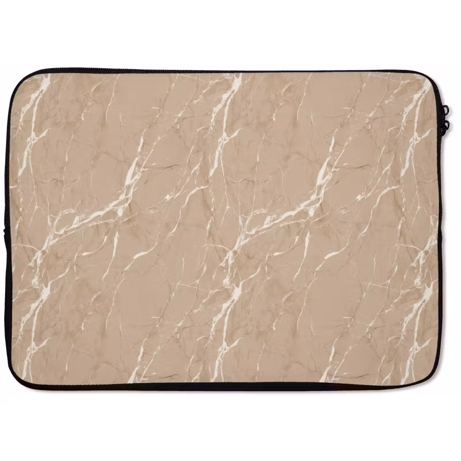 Laptophoes - Beige - Marmer - Organisch - Wit — 1