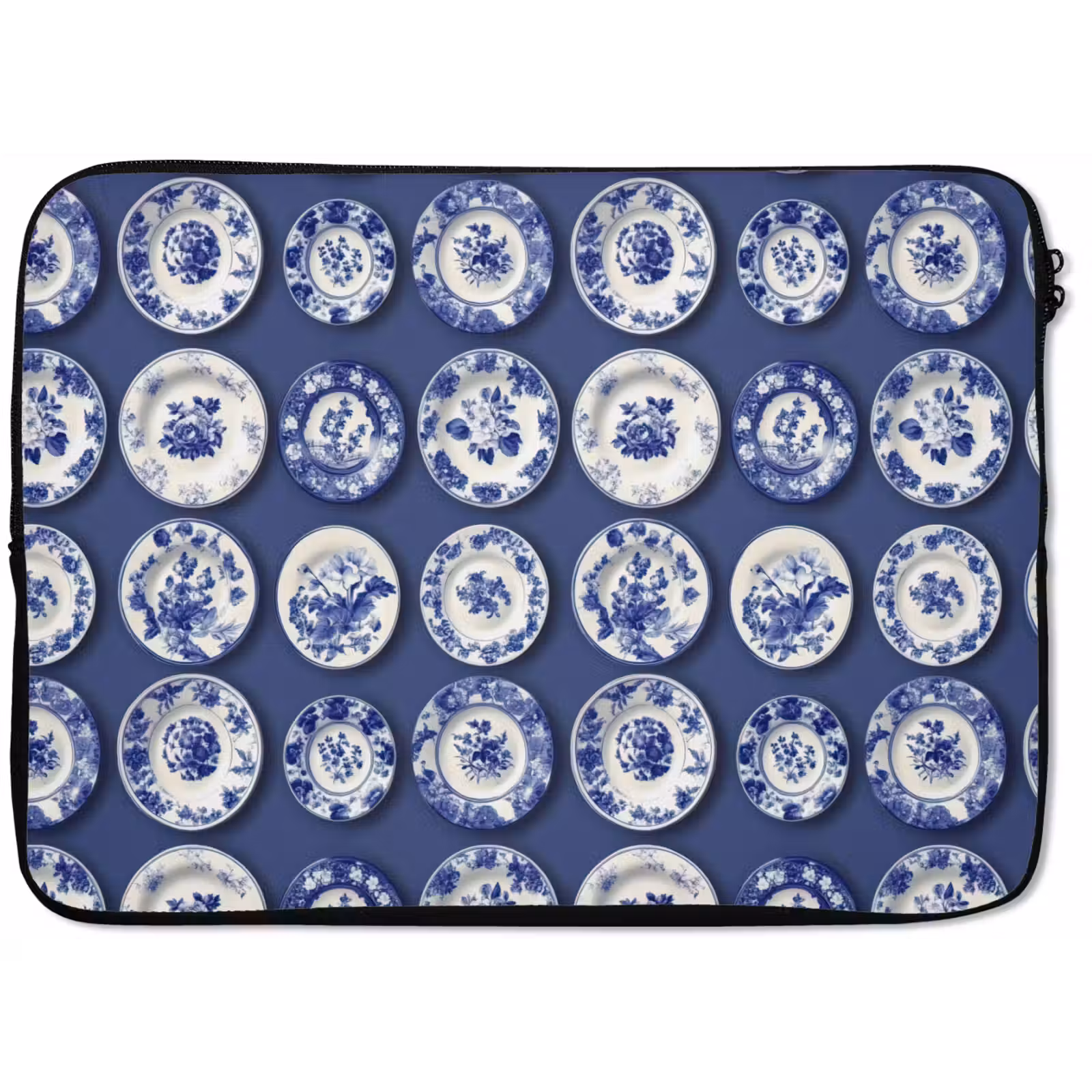 Laptophoes - Borden - Floraal - Blauw — 1