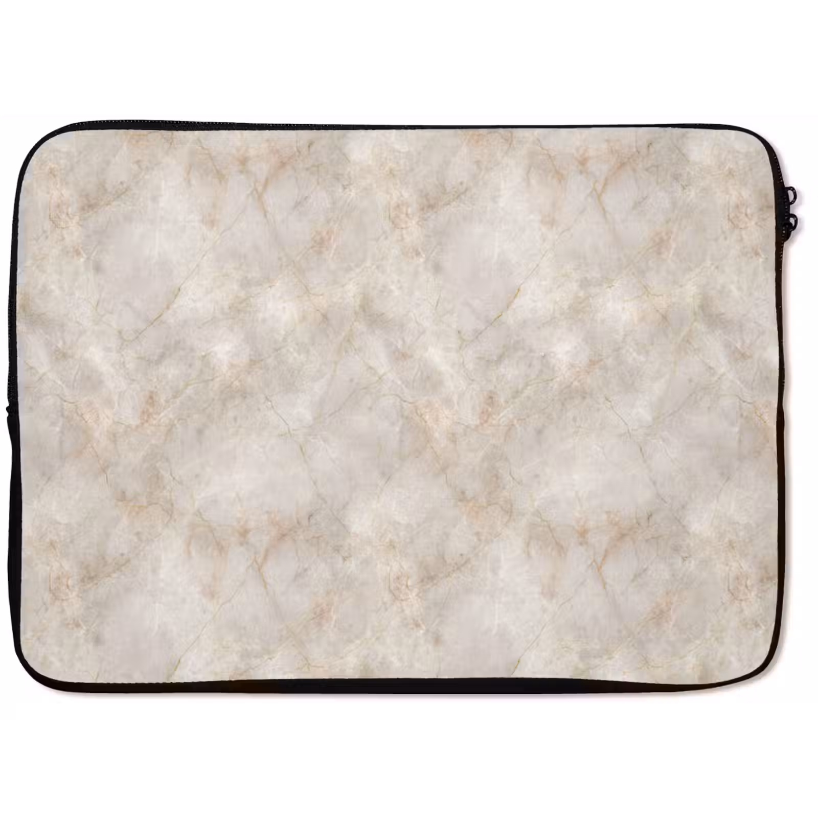 Laptophoes - Lichtbeige - Goudbruine Nerven - Marmer — 1