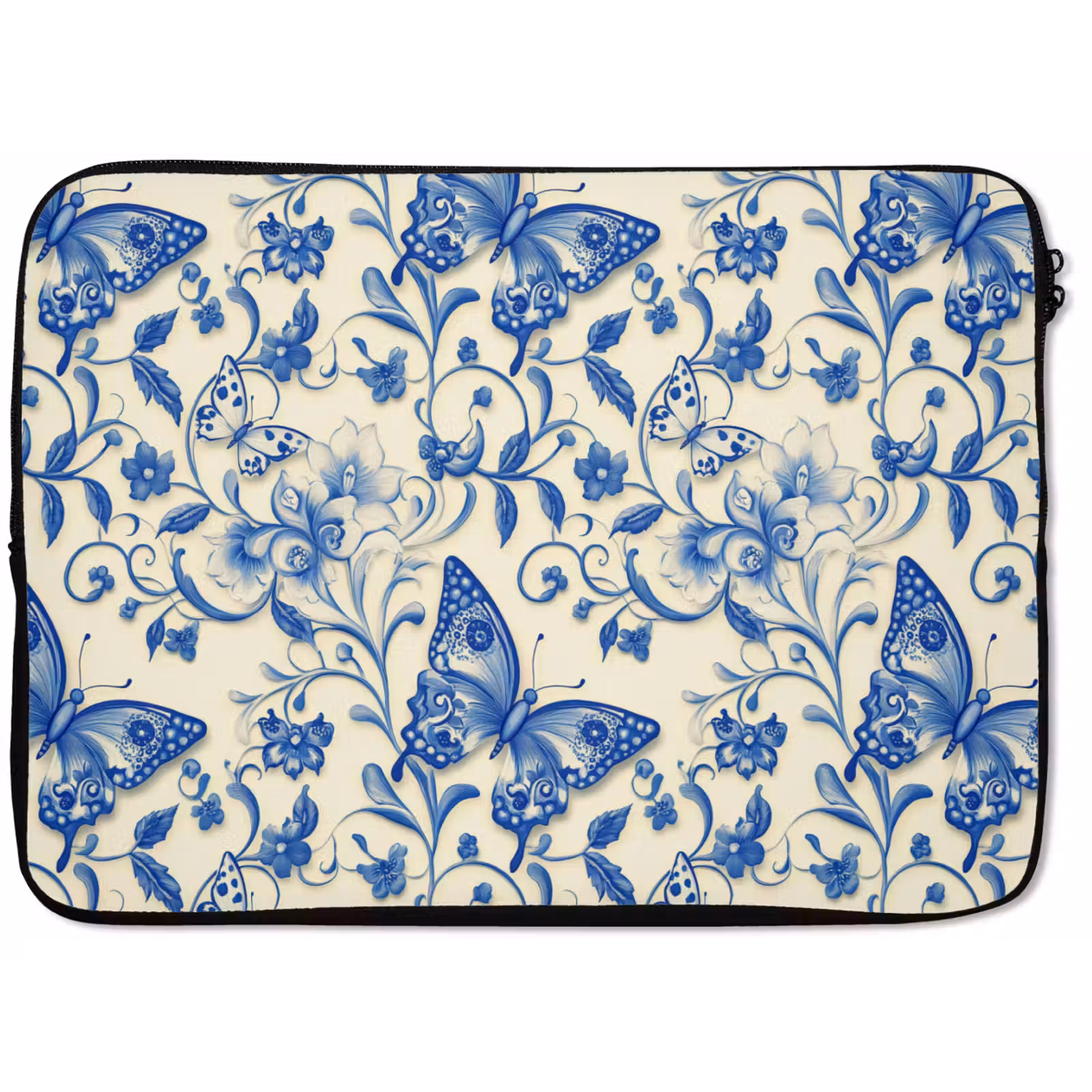 Laptophoes - Vlinders - Bloemen - Blauw - Botanisch — 1