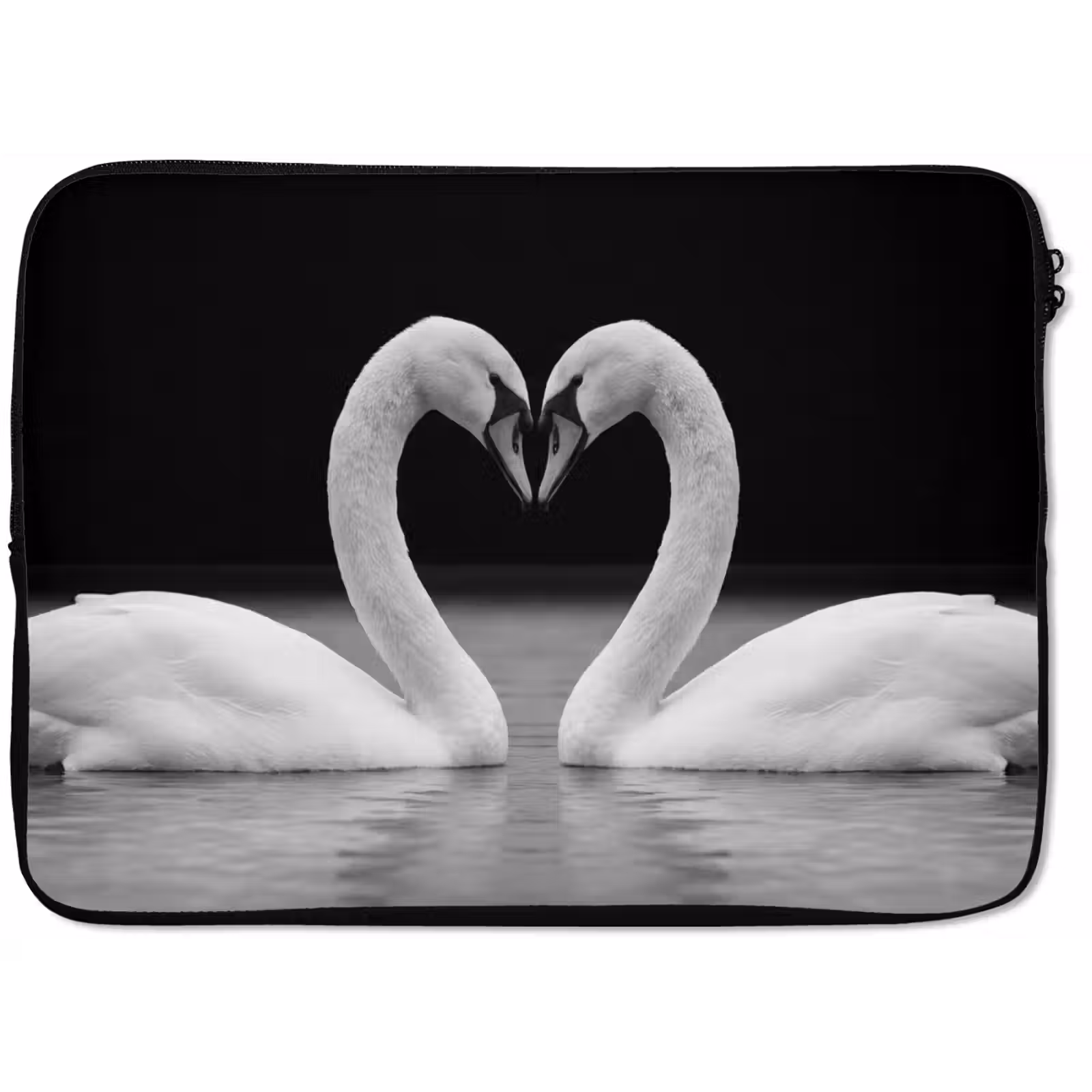 Laptophoes - Zwanen - Hart - Zwart - Wit — 1
