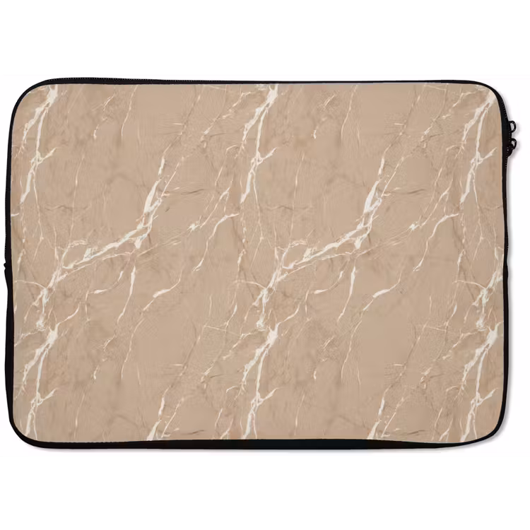 Laptophoes - Beige - Marmer - Organisch - Wit — 1