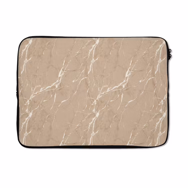 Laptophoes - Beige - Marmer - Organisch - Wit — 5