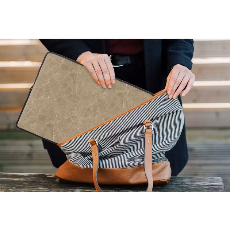 Laptophoes - Beige - Marmer - Witte aders — 4