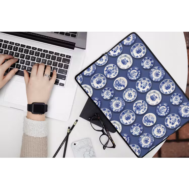 Laptophoes - Borden - Floraal - Blauw — 3