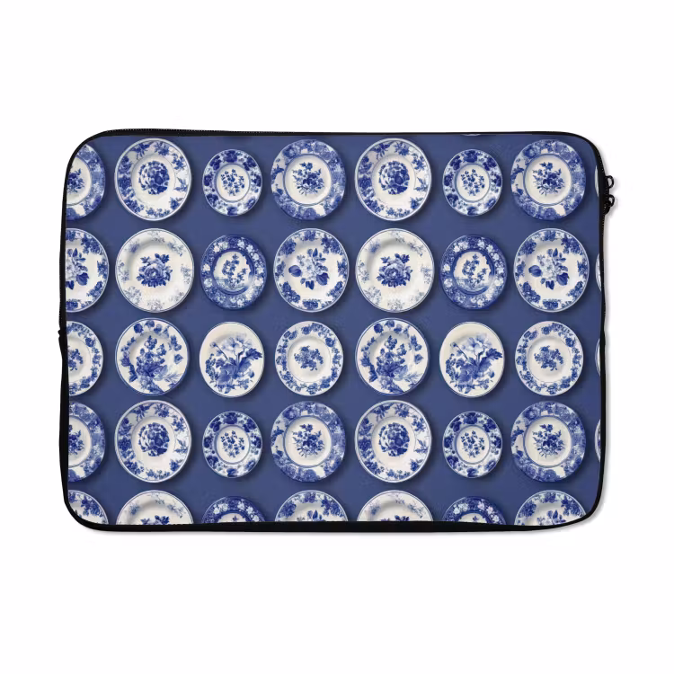 Laptophoes - Borden - Floraal - Blauw — 5