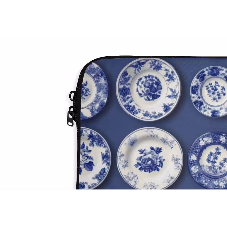 Laptophoes - Borden - Floraal - Blauw — 6