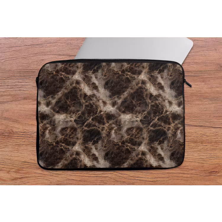 Laptophoes - Bruin - Goud - Marmer — 2