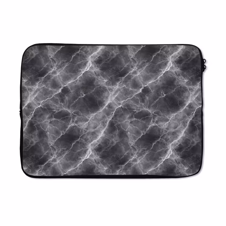 Laptophoes - Donkergrijs - Bliksem - Marmer — 5
