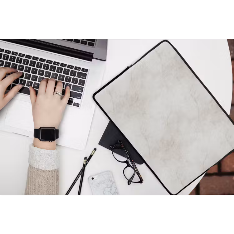 Laptophoes - Grijs - Marmer - Aders — 3